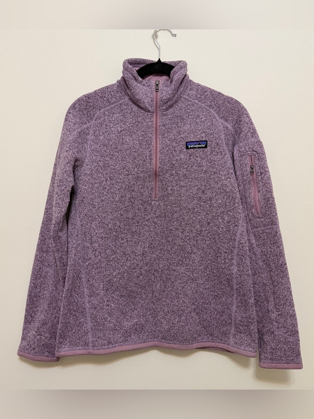 Patagonia Better Sweater Heathered Lavender Quarter-Zip Fleece Pullover Small - Picture 2 of 8